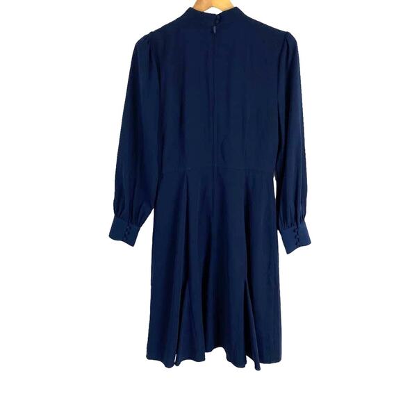 Modcloth Navy Keyhole Midi Dress Sophisticated Demure Wedding Guest Career 10 - Picture 3 of 8